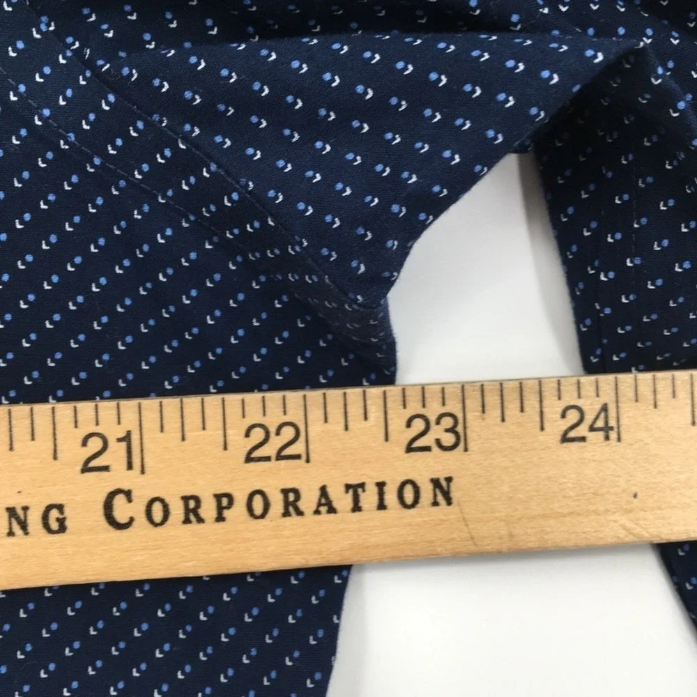Banana Republic Grant Fit Button Down Shirt Mens L Blue Floral No Iron Stretch